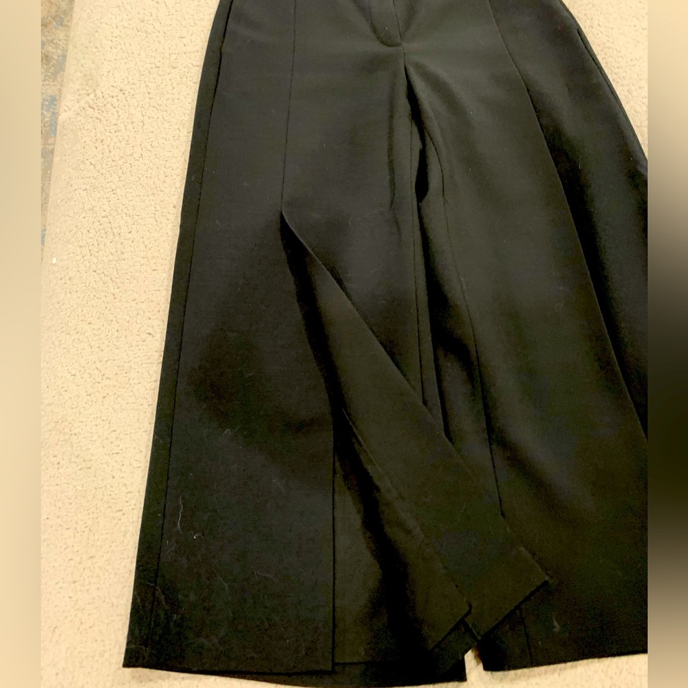 Black house white market wide leg cropped pillazzo pant